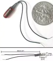 1 4mm AFX HO Slot Car INCANDESCENT light bulb Aurora BTO RED 12-24v