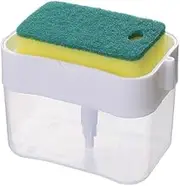 2-in-1 Kitchen Soap Dispenser with Sponge Holder - Large Capacity Dishwashing Liquid Pump - Durable, Rust-Proof, & BPA-Free ABS Material in Stylish Colors