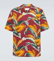 [Maison Margiela] Maison Margiela Printed linen and cotton bowling shirt UK 16,5 red