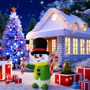 4ft Snowman Christmas Inflatable Decoration, Outdoor Holiday Inflatable Decor...