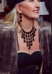 HEIDI DAUS "Fringe Fatale" Black Beaded Crystal Deco Necklace NIB - GORGEOUS!