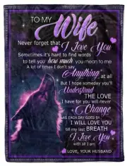 Never Forget That I Love You Wolf Howling Custom Blanket For Wife From Husband