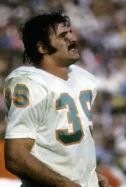 Running back Larry Csonka Miami Dolphins watches the action - 1973 Old Photo 17