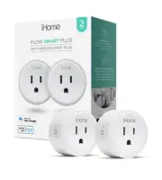 iHome Smart Plug Works with Alexa and Google Home, App Control, 10 Amps - 2 Pack