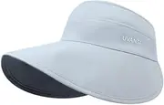 [DEFAUS] Women Reversible Visors Bucket Hat UV Sun Protection Wide Brim Summer Packable Beach Cap UPF50+ Foldable Sunhats