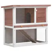 Outdoor Rabbit Hutch 1 Door Brown Wood vidaXL