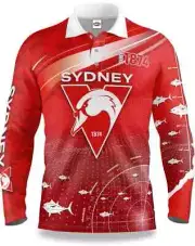 Sydney Swans AFL Mens Fishing Shirt Sizes S-7XL BNWT