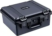 Lykus HC-3520 Waterproof Hard Case with Customisable Foam Insert, Interior Size 35x30x16.5cm, Suitable for Pistol, DSLR Camera, Lenses, Projector, and More