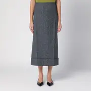 [Prada] Midi skirt in mouliné 40 IT Black