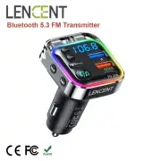 LENCENT Bluetooth 5.3 FM Transmitter,Pd 30W & QC3.0 Fast Charger Bluetooth