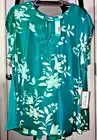 NWT 1X DANIEL RAINN STITCH FIX TEAL GREEN TUNIC RAYON LACE TOP BLOUSE #FG07