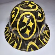 full brim hard hat custom hydro dipped IN PITTSBURG STEELERS ,AWESOME COLORS