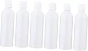 TOGEVAL 6Pcs Portable Travel Bottles Press Lid Shampoo Dispenser and Lotion Container Compact Cosmetic Storage for Travel White Bottles and Lids