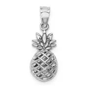 14K White Gold Polished 3D Pineapple Pendant