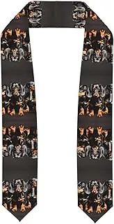 [SKKNT] Three Dachshunds Print Graduation Shawl Stole For Academic Commencements Honor Sash Congratulations Gift