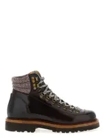 [Brunello Cucinelli] Brunello Cucinelli-Herringbone Insert Ankle Boots Stivali E Stivaletti Marrone-Uomo 43