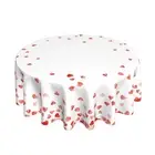 Valentines Tablecloth Round 70 Inch Red Heart Table Cloth Waterproof Table Cl...
