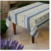 LE CLUNY, MONACO, CREAM FRENCH PROVENCE COATED COTTON TABLECLOTH, 60" x 84"