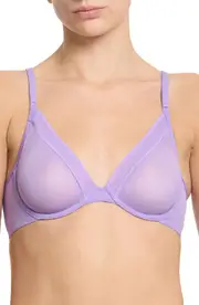 Hanky Panky Underwire Unlined Mesh Plunge Bra in Grape Juice at Nordstrom, Size 36B