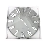 Minimalist Design Grey Metal Round Analog Wall Clock 75 cm