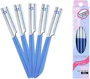 5PCS Face Razors Blue Eyebrow Razor Shaper Portable Face Shavers for Women Men Facial Hair Peach Fuzz Remover Trimmer Shaving Grooming Exfoliating Dermaplanning Tool