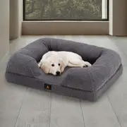 Petzly Memory Foam Dog Bed Pet Sofa Calming Bed Washable Removable Grey X Large