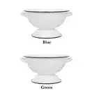 White Enamel Colander Fruit Vegetable Washing Bowl Pasta Strainer Basket 23.5cm