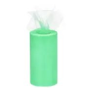 6 inch 50 Yards Tulle Ribbon Rolls Pastel Netting Fabric, Mint Green