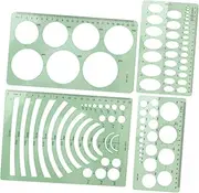 EXAOMBLE 4pcs Drawing Template Ruler Circle Ruler Different Shapes Ruler Curved Tiles Multifunctional Circle Stencils Quilling Circle Template Map Grid Quilting Rulers Drawing Ruler The Pet