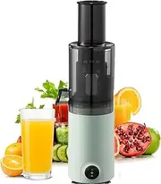 Electric Slow Juicer, Compact Small Space-Saving Masticating Slow Juicer, Cold Press Juice Extractor, Nutrient and Vitamin Dense, Easy to Clean (Green)