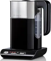 Bosch TWK8613P Wireless Kettle Automatic Shut-Off, Overheating Protection, Temperature Selection, Keep Warm Function, 1.5 L, 2400 W, Black