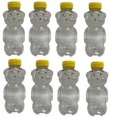 Pack of 8-16 oz Plastic Bear Honey Bottle Jars - Honey Squeeze Bottle Empty f...