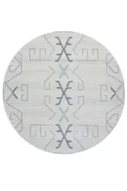 Paradise Cala Grey Geometric Round Rug