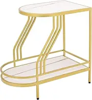 Exquisite Marble Coffee Table, Creative Sofa Side Table Living Room Bedroom Hotel Decorative Coffee Table Nightstand，40 * 32 * 55CM(Size:40 * 32 * 55CM,Color:A)
