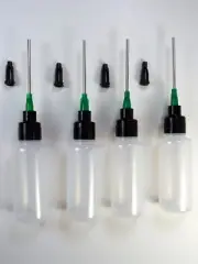 4 Squeeze Bottles w 14 gauge tip Henna Applicator 20ml or .68 ounces
