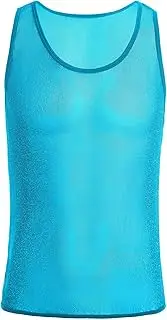 [PHJTOMK] Men's Fishnet Tank Top See Through Mesh Sleeveless T Shirts See Through Sleeveless Tank Tops for Men