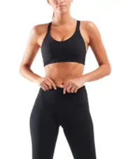 2XU Aero Medium Impact Womens Sports Bra - Black/Black - L