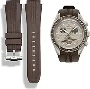 [Hontao] Bands for Moonswatch Watch,Stereo Curved No Gap Rubber Strap Compatible with Omega X Swatch Moonswatch Speedmaster 20mm Watch,Swatch Omega Moonswatch Speedmaster Watch Replacement Band Men Women