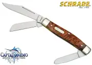 SCHRADE OLD TIMER SENIOR STOCKMAN FOLDING POCKET KNIFE IRONWOOD HANDLE 8OTW