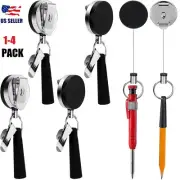 4Pcs Heavy Duty Retractable Pull Pen Pencil Holder Universal Retractable Hot USA