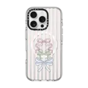 iPhone 16 Pro Clear Case MagSafe Compatible Ribbons & Stripes Petite