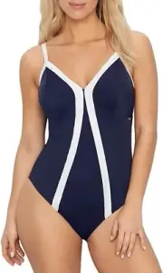 Panache MIDNIGHT/WHITE Catarina Balconnet One Piece Swimsuit, US 34D, UK 34D