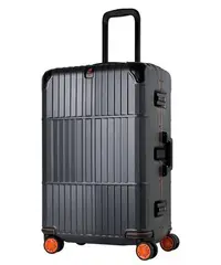 在飛比找Yahoo!奇摩拍賣優惠-新竹市 DEPARTURE 橘框煞車箱行李箱27吋 鐵灰電子