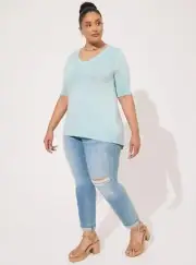 Torrid Favorite Tunic Super Soft V-Neck Hi-Low Tee Size 2