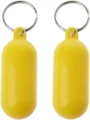 2 Pieces Yellow Floating Keychain Pills-Shape Float Key Rings for Boat