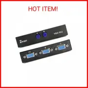 PASOW VGA 2 in 1 Out 2 Port VGA Switch Press Button Two Way VGA Vedio Switch for