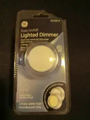 GE Push RotateOn/Off Lighted Dimmer Light Ivory & White Finish Knobs 600w