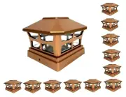 12 Pcs Copper Solar Garden Cap Post Light 5X5 Plastic 2 Bright SMD LED Cap Light