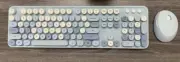 Mofii Colorful Computer Wireless Keyboard Mouse Combos, PC/Laptop/Mac. Blue