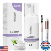 LANBENA 100ml Eyelash Extension Cleanser/Shampoo with AMINO ACID, Oil Free Fo